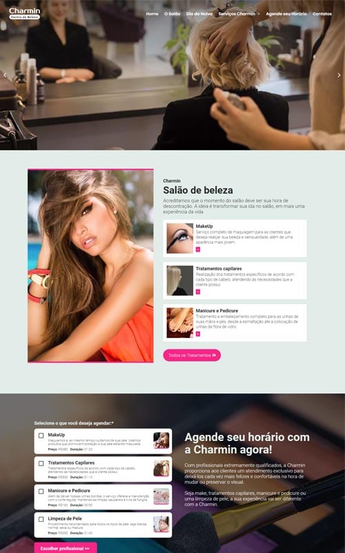 Charmin - Site para salões de beleza, barbearias, cabeleireiros, manicures e depiladores