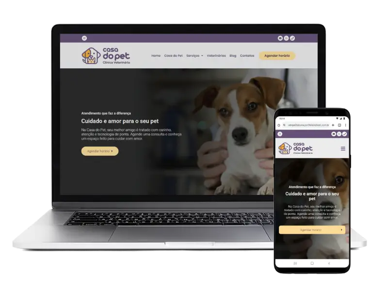 Construção de site para Casa do Pet