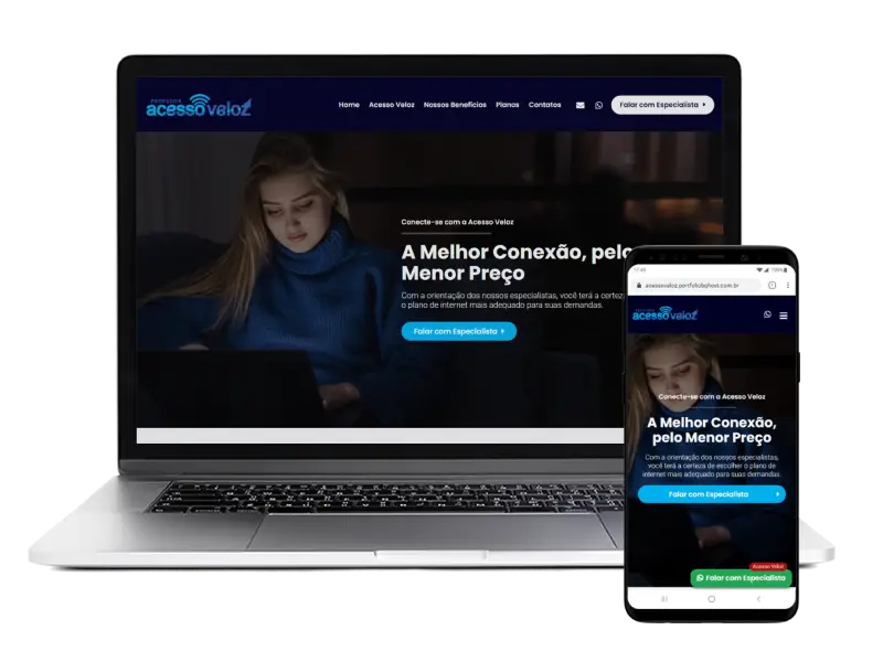Construção de site para empresa Acesso Veloz