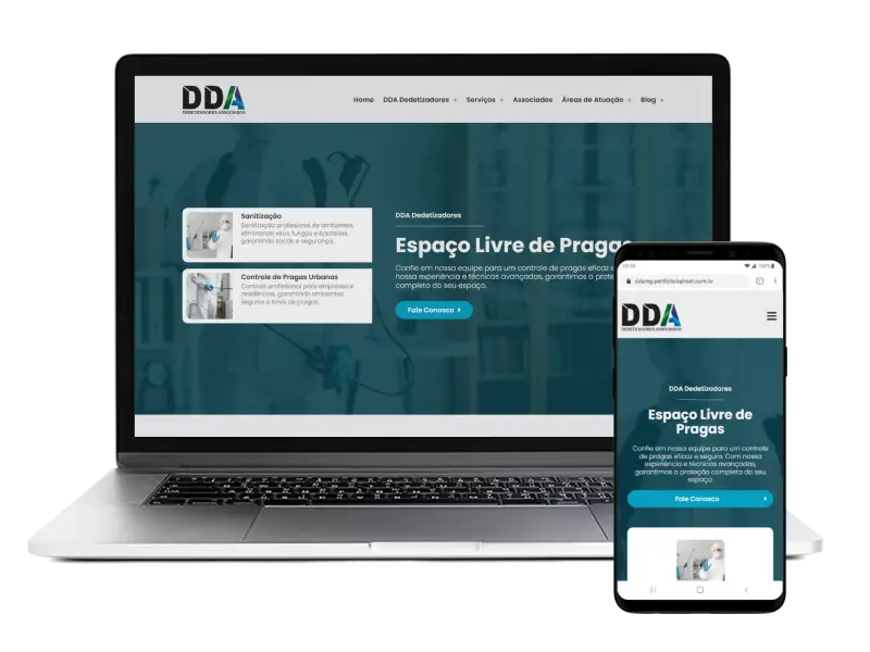 Construção de site para empresa DDA Dedetizadora