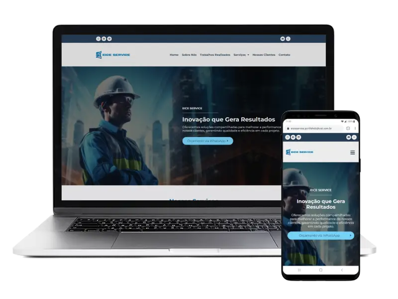 Construção de site para empresa Eice Service