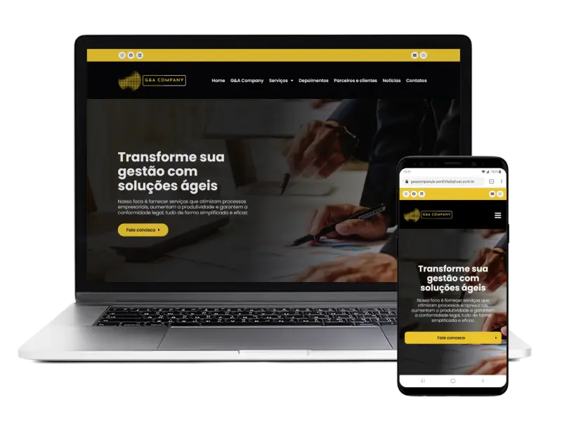 Construção de site para empresa G&A Company