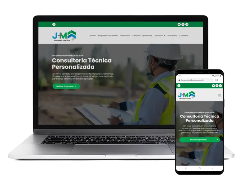 Construção de site para empresa JHM Engenharia