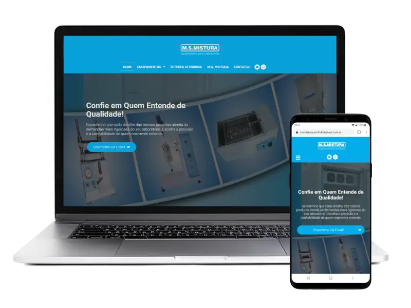 Construção de site para empresa M.S. Mistura