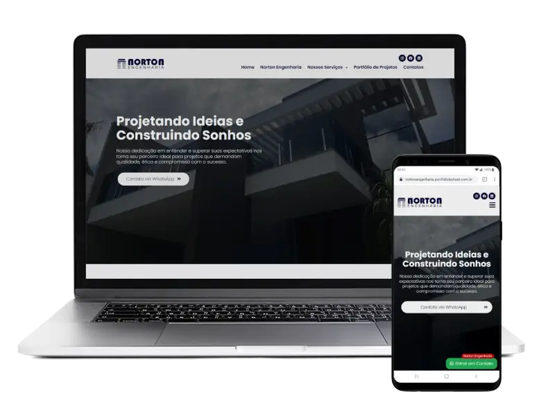 Construção de site para empresa Norton Engenharia