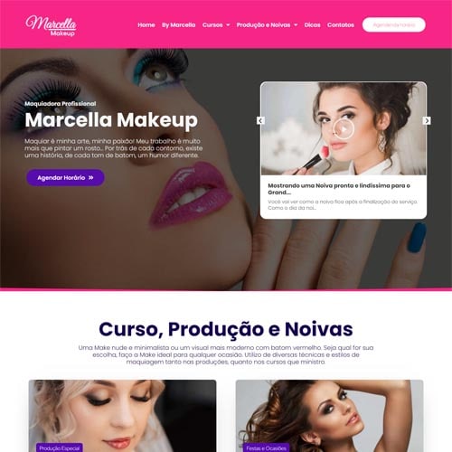 Crie um site para você maquiador, com o modelo Marcella e exiba fotos e vídeos do seu trabalhos