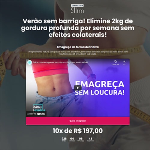 Crie uma landig page para vendas de produtos de alta conversão com o modelo Sllim