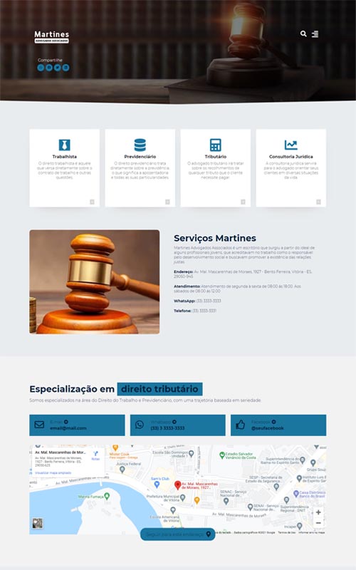 Martines - Site para escritório de advogados associados, empresa de advocacia e advogados autônomos