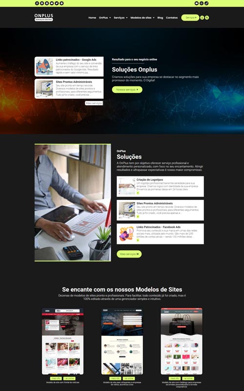 Onplus – Modelo de site para agências digitais Onplus - Modelo de site para agências digitais
