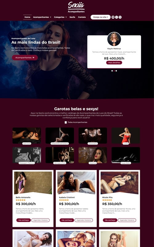 Sexiis - Site para acompanhantes de luxo e garotas de programas