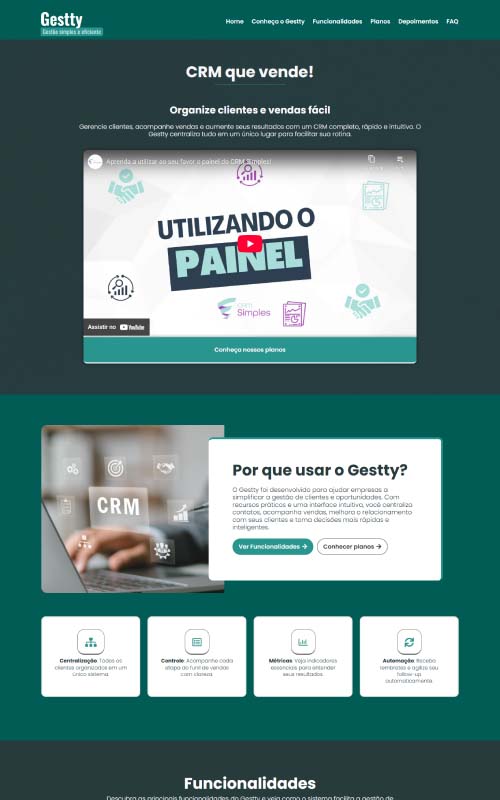 Site para apresentação de SaaS