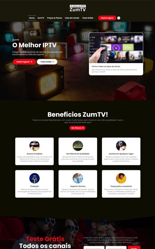 ZumTV - Site para IPTV e TV digital