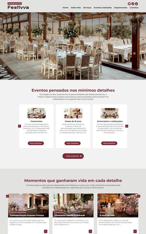 Festivva- Site para empresa de decoração de festas