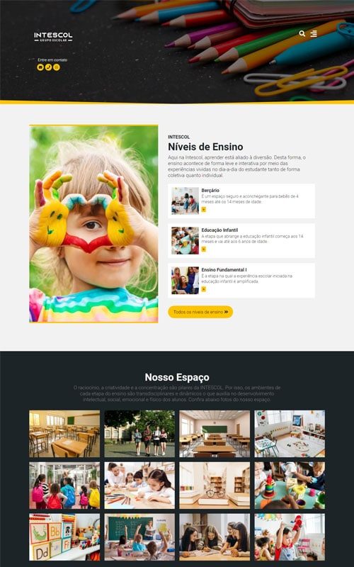 Intescol - Site educacional para escolas particulares, colégios, creche, centros de ensino e escolas infantis