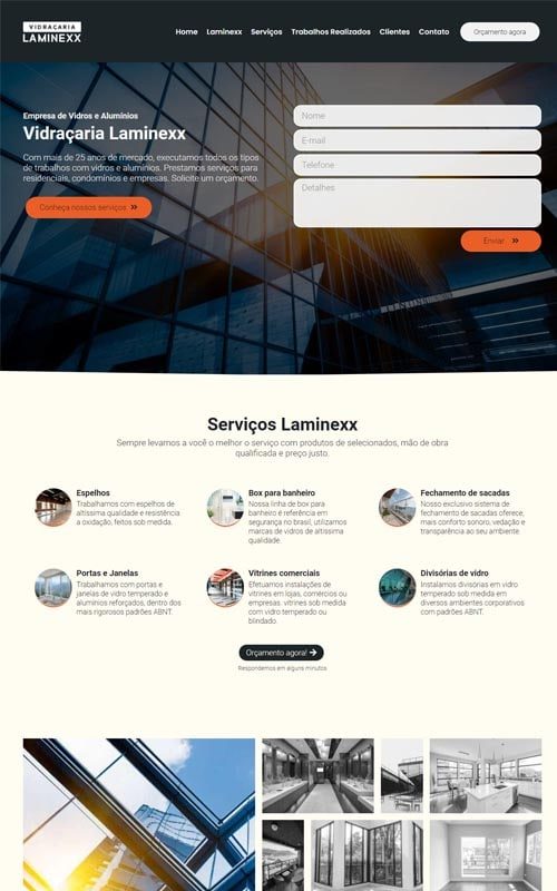 Laminexx - Site para vidraçarias e empresas de vidros, alumínios e box