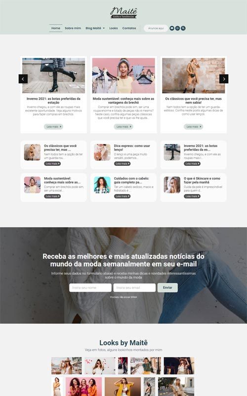 Maitê - Site com blog de moda feminina