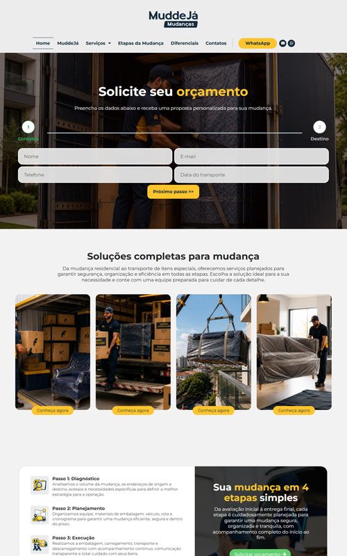 MuddeJá- Site para empresa de mudanças