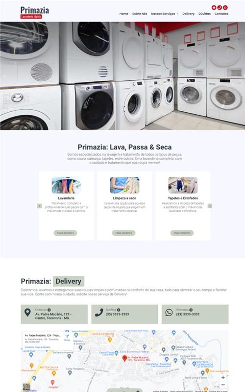 Primazia - Site para Lavanderias, empresas de limpeza de roupas e lavagem a seco
