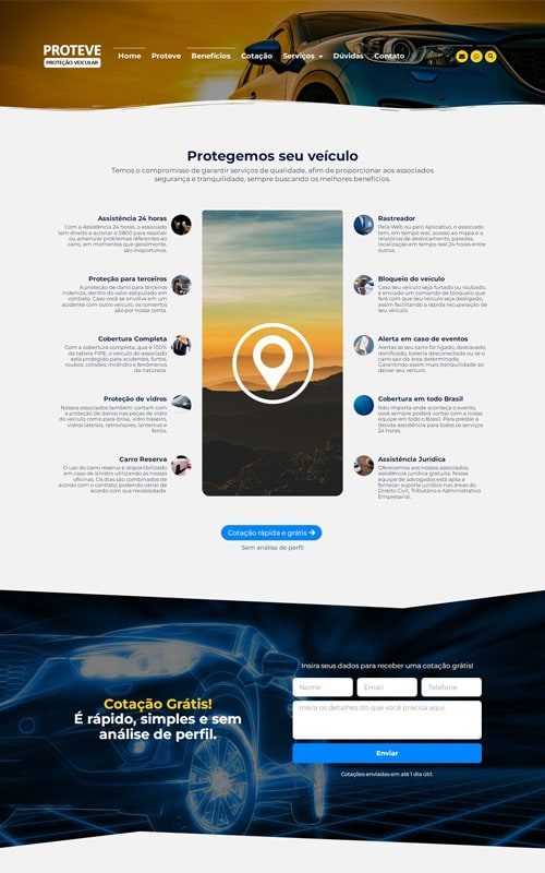 Proteve - Site para empresas de seguro e cooperativas de proteção veicular